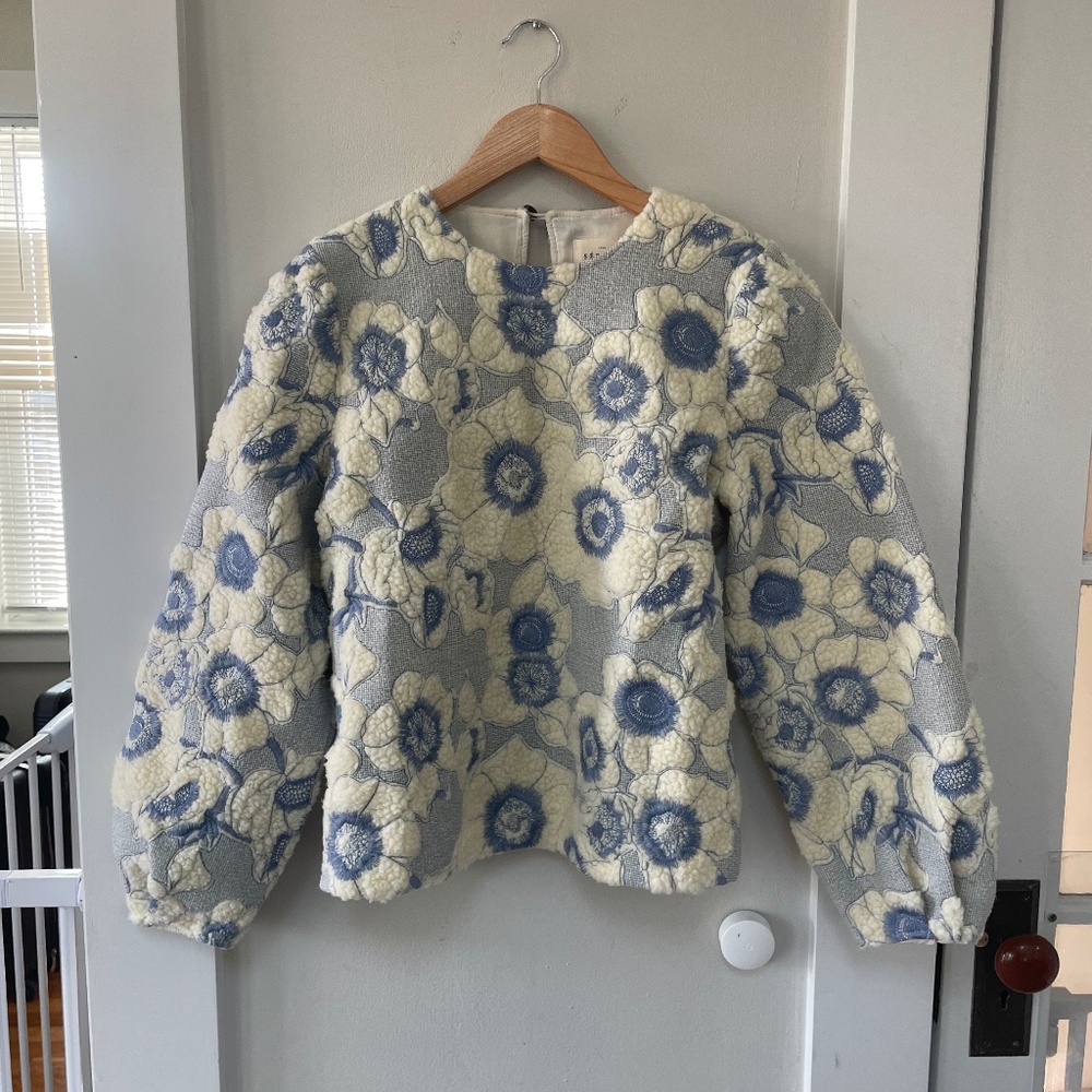Sezane Harlem Sweatshirt Vintage Blue / Ecru - Size 4
